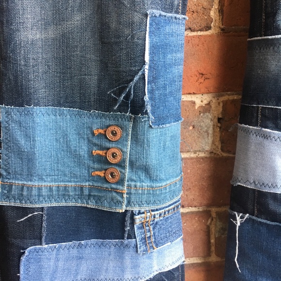 unique bootcut jeans with added patches - Picture 4 of 8